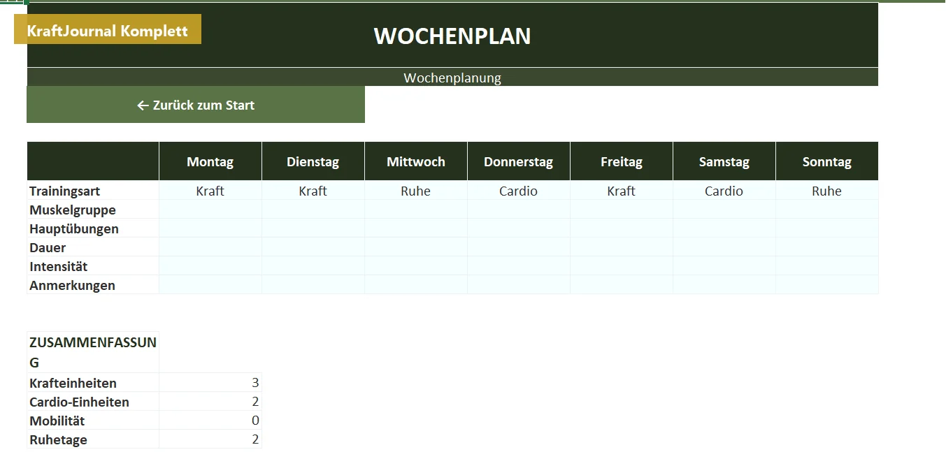 Wochenplan