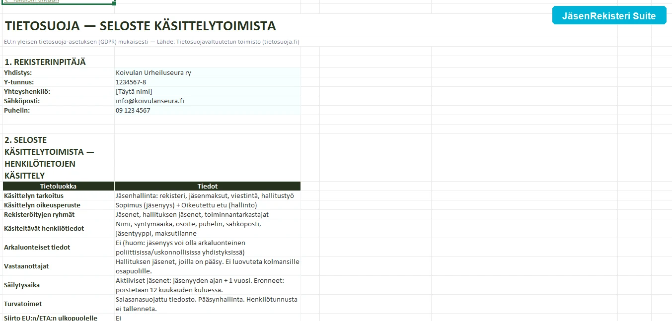 GDPR-tarkistuslista yhdistyksille tietosuojalain mukaan